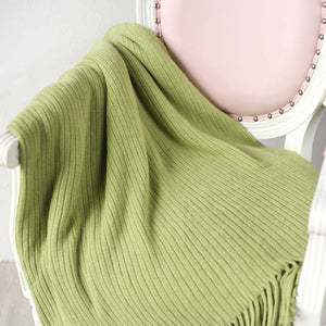 125Cm X 150Cm Warm Cozy Knitted Throw Blanket Green