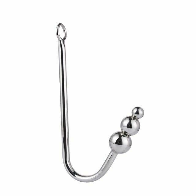 Stainless Steel Bdsm Anal Hook With Balls O-Ring Butt Plug