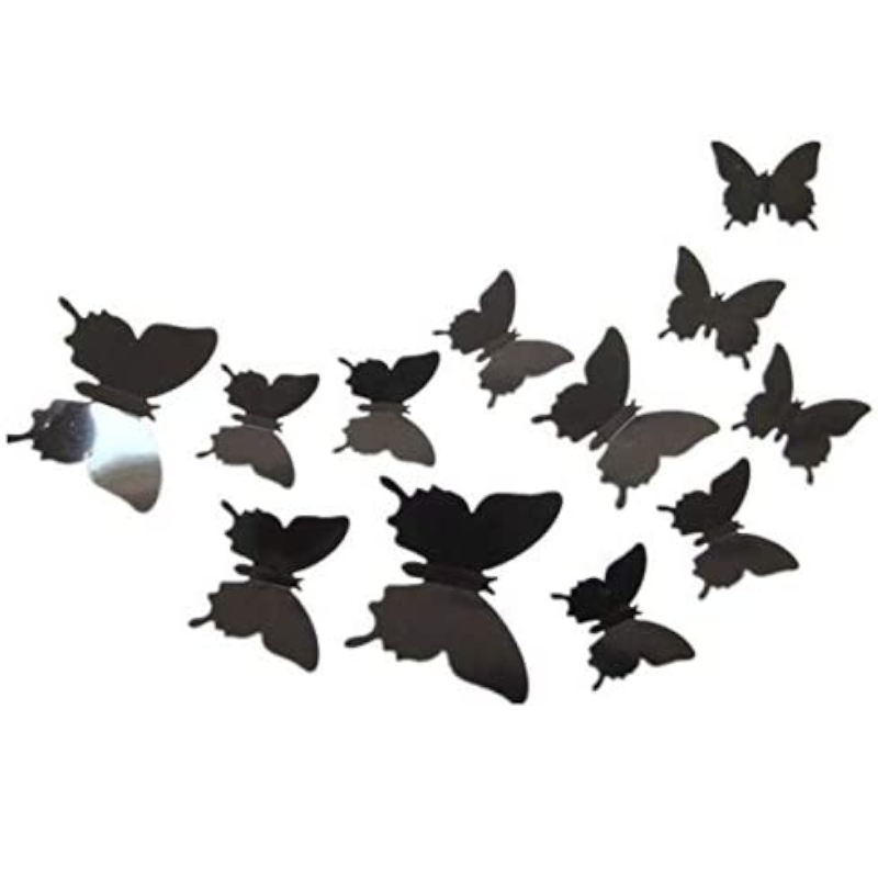 Hod Health And Home 12 Pcs / Set Rainbow Colourful 3D Pvc Butterfly Wall Sticker Decor