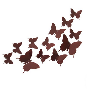 Hod Health And Home 12 Pcs / Set Rainbow Colourful 3D Pvc Butterfly Wall Sticker Decor