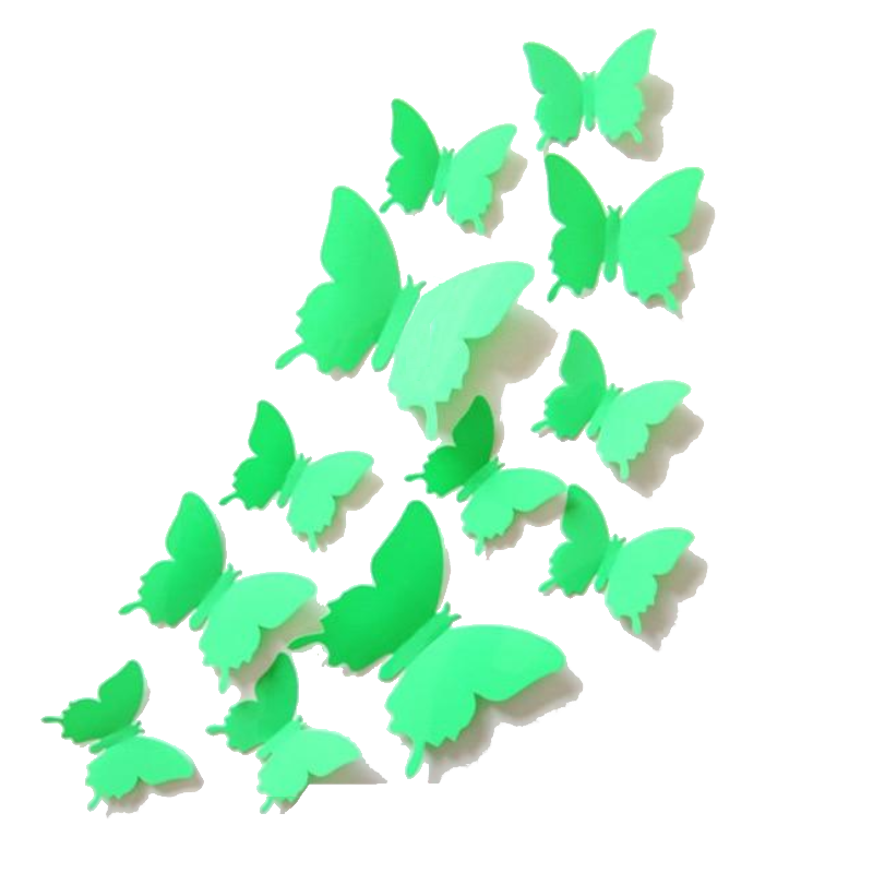 Hod Health And Home 12 Pcs / Set Rainbow Colourful 3D Pvc Butterfly Wall Sticker Decor