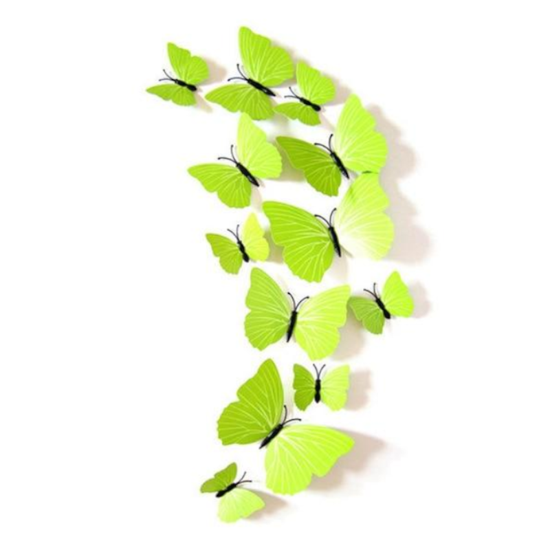 Hod Health And Home 12 Pcs / Set Rainbow Colourful 3D Pvc Butterfly Wall Sticker Decor