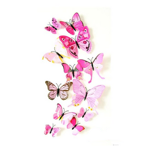 Hod Health And Home 12 Pcs / Set Rainbow Colourful 3D Pvc Butterfly Wall Sticker Decor
