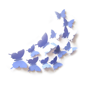 Hod Health And Home 12 Pcs / Set Rainbow Colourful 3D Pvc Butterfly Wall Sticker Decor