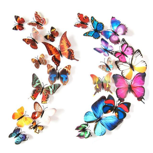 Hod Health And Home 12 Pcs / Set Rainbow Colourful 3D Pvc Butterfly Wall Sticker Decor