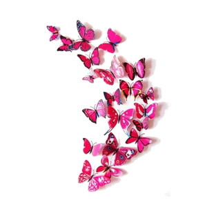 Hod Health And Home 12 Pcs / Set Rainbow Colourful 3D Pvc Butterfly Wall Sticker Decor