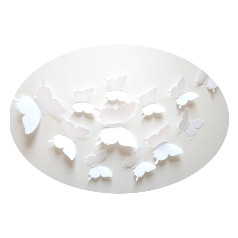 Hod Health And Home 12 Pcs / Set Rainbow Colourful 3D Pvc Butterfly Wall Sticker Decor