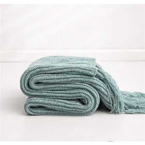 130Cm X 160Cm Warm Cozy Knitted Throw Blankets Green