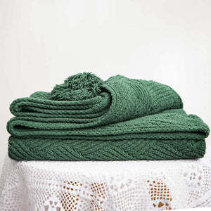 130Cm X 160Cm Warm Cozy Knitted Throw Blankets Green