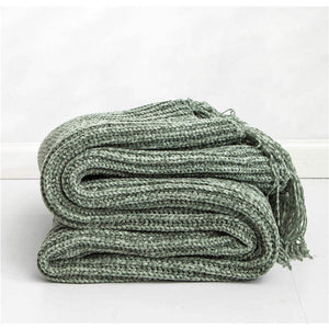 130Cm X 160Cm Warm Cozy Knitted Throw Blankets Green