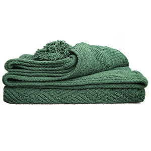 130Cm X 160Cm Warm Cozy Knitted Throw Blankets Green