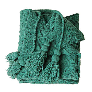 130Cm X 160Cm Warm Cozy Knitted Throw Blankets Green