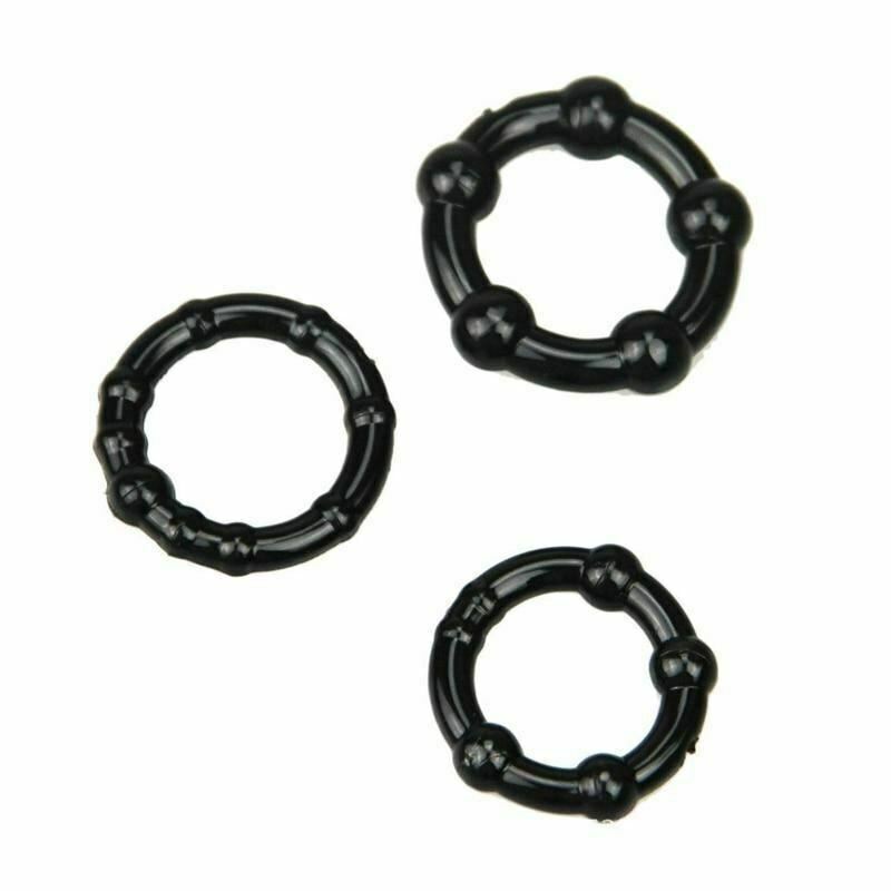 Black Silicone Stretchy Cock Rings Penis Enhancer Men Couples