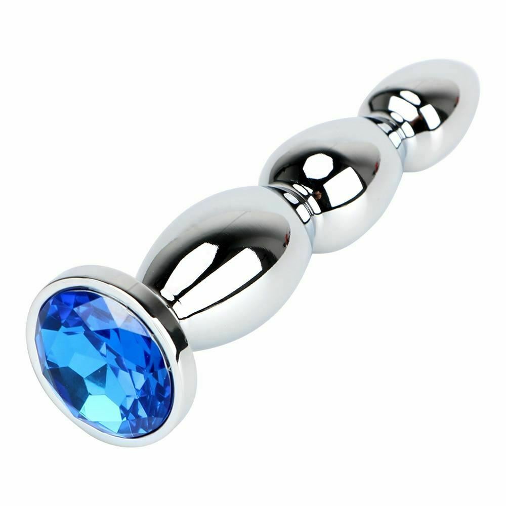 Big Crystal Jewel Stainless Steel Bdsm Anal Plug Metal Butt Beads