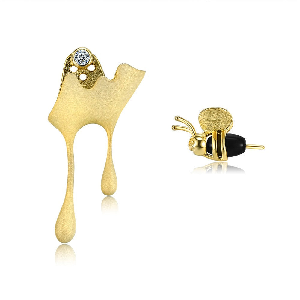 Veile Studios Honey Drop Asymmetric Sterling Silver Earrings Fashionable Commuter Style