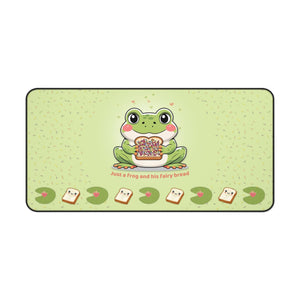 Cute Frog Desk Mat Kawaii Gaming Mouse Pad Whimsical Office Home Decor Gift For Nature Lovers Pastel Work Or Study