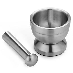 Stainless Steel Mortar And Pestle Manual Herb Grinder Kitchen Utensil