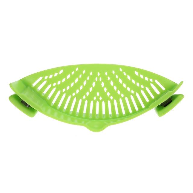 Silicone Saucepan Strainer Clip Liquid Draining Kitchen Utensil