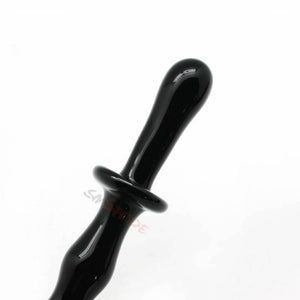 Black Glass Anal Beads Butt Plug Double Ended Dildo Bdsm Fetish