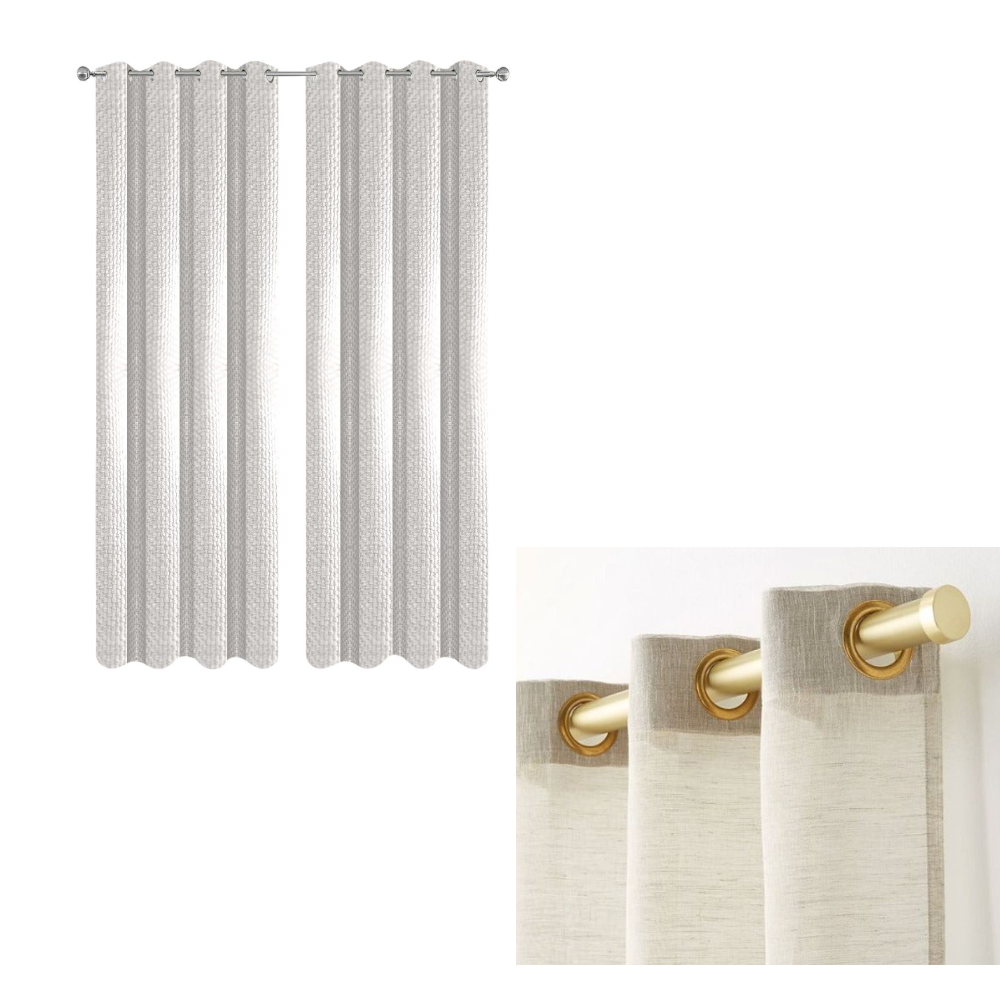 150 Centimetre Beige Modern Waffle Plaid Curtain For Living Room Bedroom Balcony