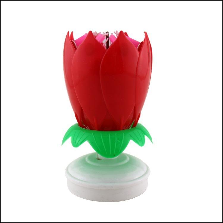 Lotus Flower Candle Cake Decorating Supplies Happy Birthday Gift