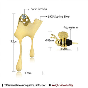 Veile Studios Honey Drop Asymmetric Sterling Silver Earrings Fashionable Commuter Style
