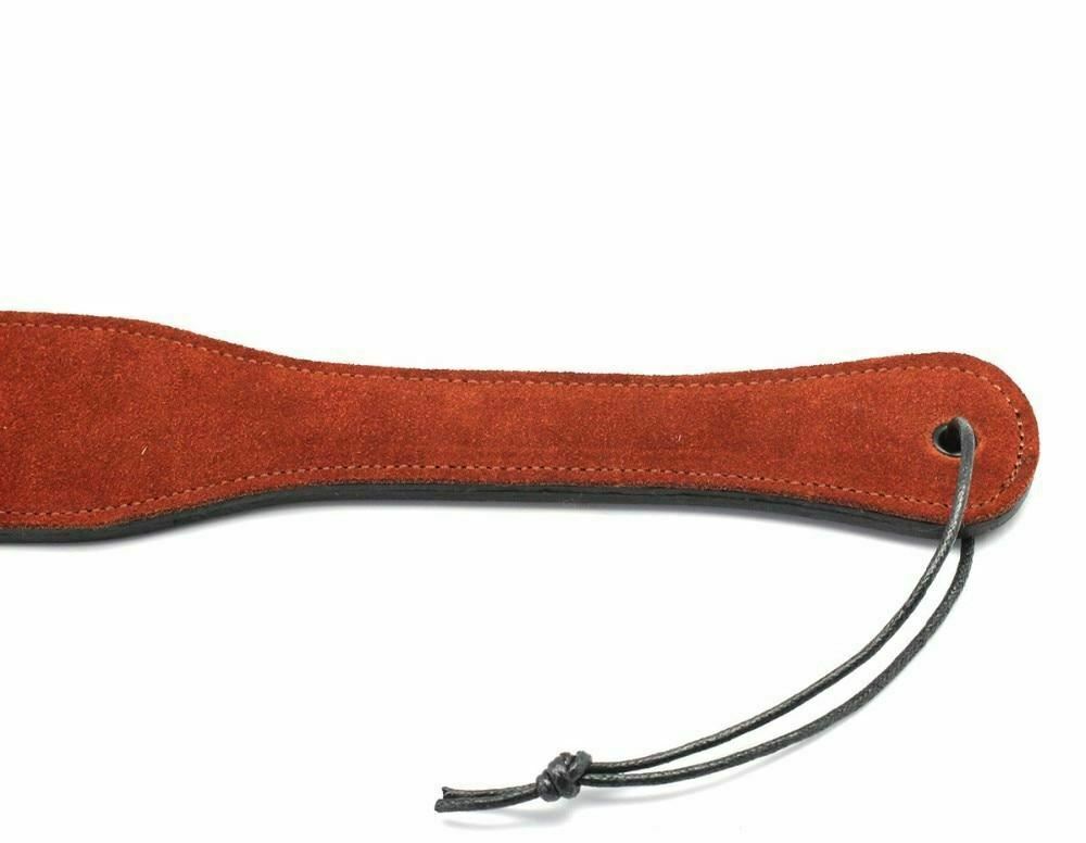 House Of Dasein Luxury Brown Leather Spanking Paddle Suede Spanker Bdsm Impact Play Fetish