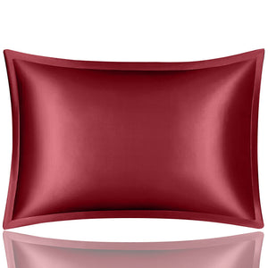Pillowcase 50X75cm Wine Red Pure Real Silk For Comfortable Home Bed Use