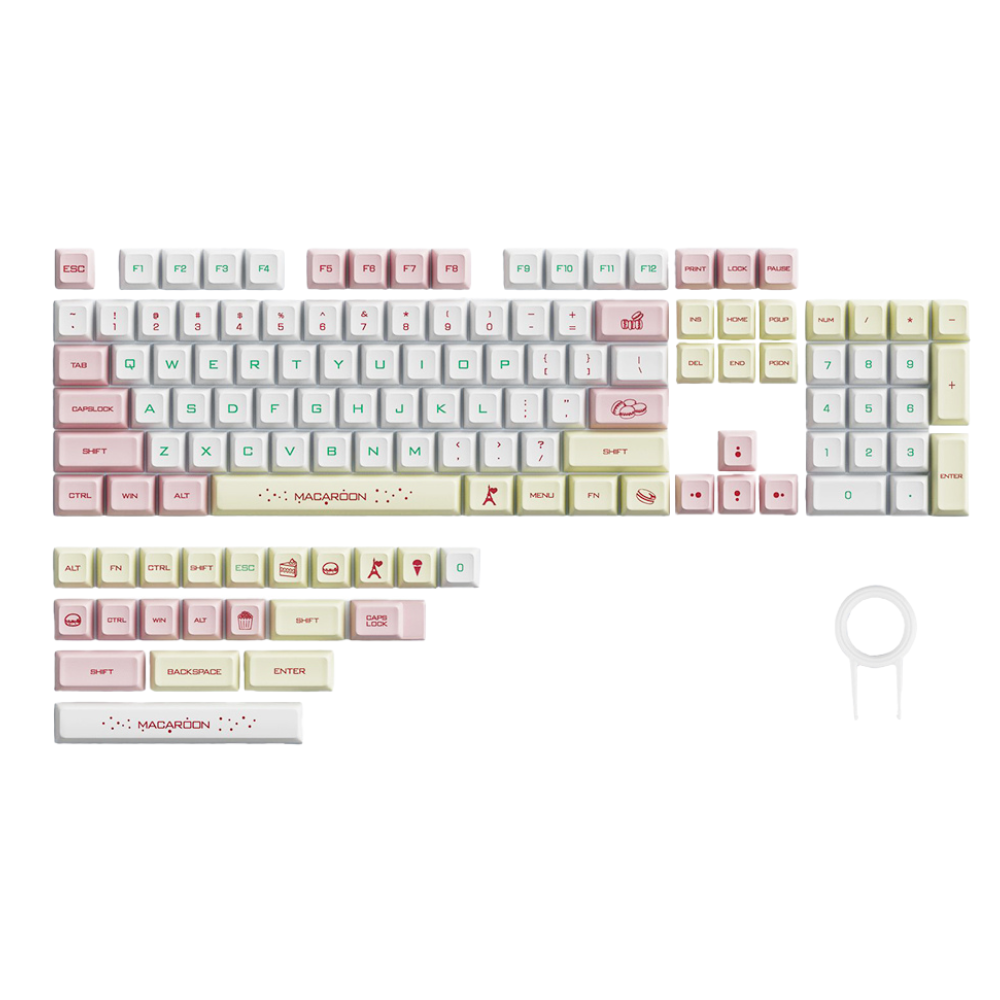 Keycap Keyboard Macaron 132 Keys Pbt Dye Sublimation Switch Fit Pack In Box