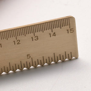 15Cm Outdoor Brass Ruler Bookmark Double Scale Inch Digital For Traveler Notebook