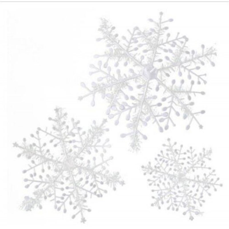 15Pcs Christmas Snowflakes Tree Ornaments Home Party Holiday Festival Decor White 11Cm