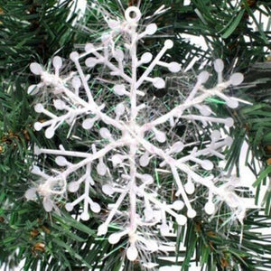 15Pcs Christmas Snowflakes Tree Ornaments Home Party Holiday Festival Decor White 11Cm