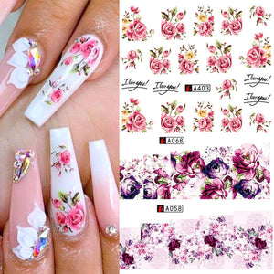 Nail Art Rose Sticker Bowknot Lace Red Flower Applique Eco Friendly