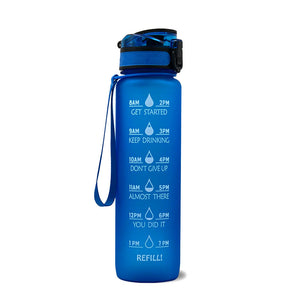 1 Litre Tritan Water Bottle With Time Marker For Sports And Fitness Activities