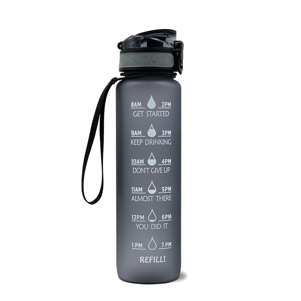 1 Litre Tritan Water Bottle With Time Marker For Sports And Fitness Activities