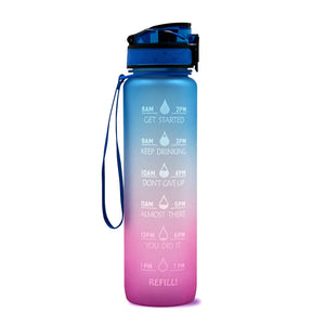 1 Litre Tritan Water Bottle With Time Marker For Sports And Fitness Activities