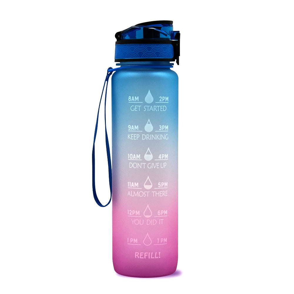 1 Litre Tritan Water Bottle With Time Marker For Sports And Fitness Activities