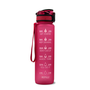 1 Litre Tritan Water Bottle With Time Marker For Sports And Fitness Activities