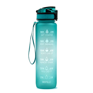 1 Litre Tritan Water Bottle With Time Marker For Sports And Fitness Activities