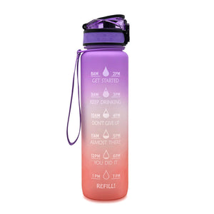 1 Litre Tritan Water Bottle With Time Marker For Sports And Fitness Activities