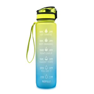 1 Litre Tritan Water Bottle With Time Marker For Sports And Fitness Activities