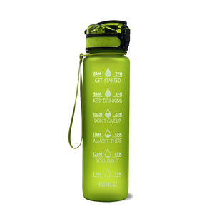 1 Litre Tritan Water Bottle With Time Marker For Sports And Fitness Activities