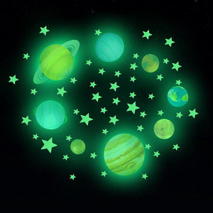 Luminous Glowing Stars And Planets Bedroom Decorations