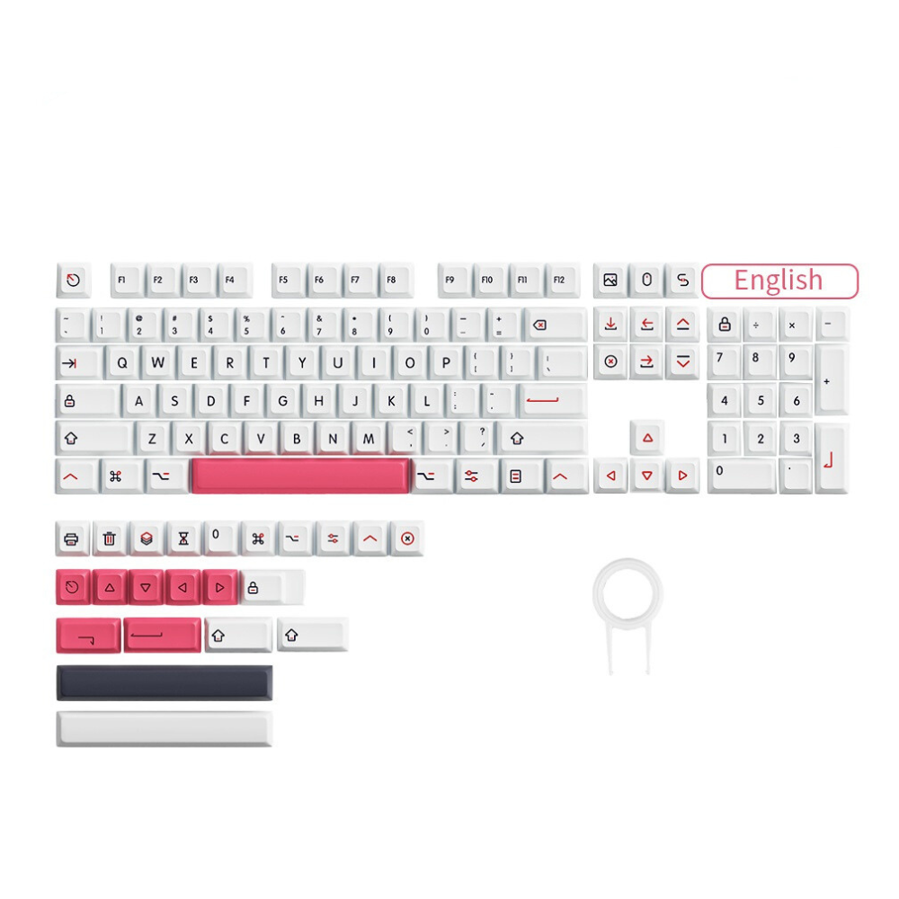Keycap Keyboard White 132 Keys Pbt Dye Sublimation Switch Fit Pack In Bag
