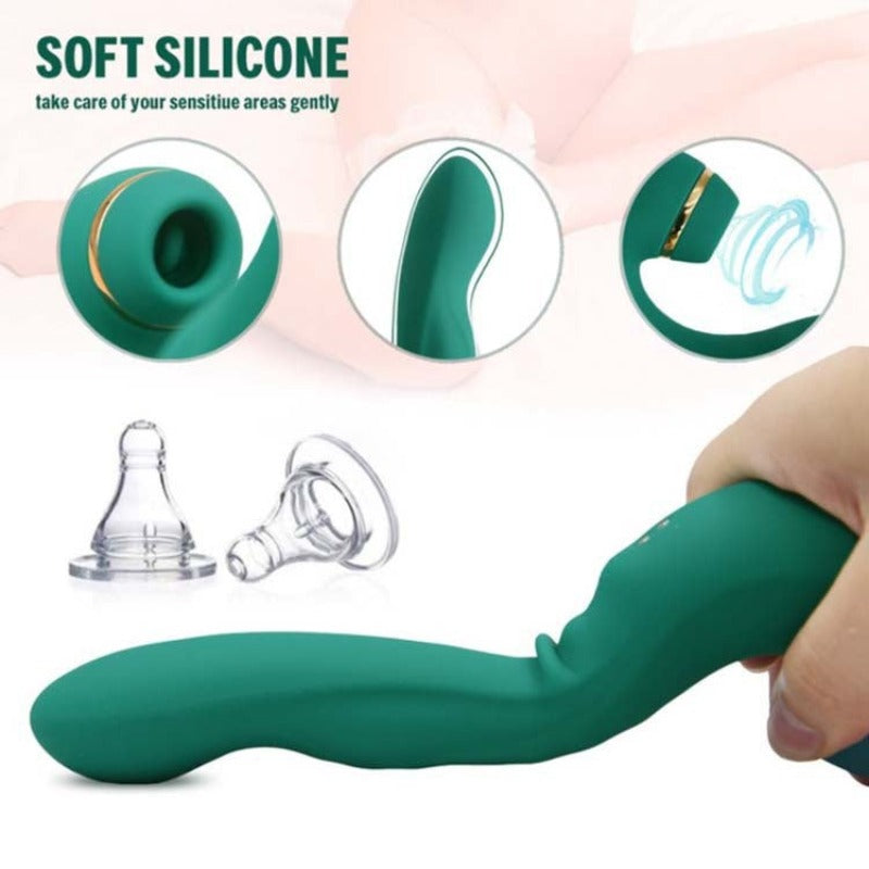 Women's Gspot Clitoral Excitement Massage Pat Sucking Vibrator Green Purple Pin