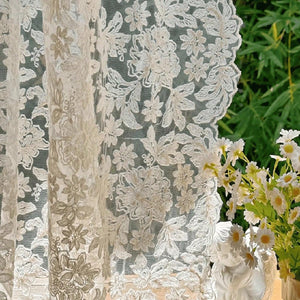 Curtain White Rod Pocket Modern Embroidered Sheer Curtains For Garden