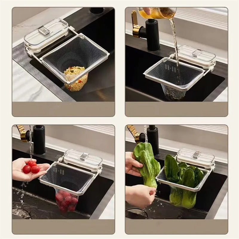 Kitchen Sink Filter Rack Suction Cup Disposable Leftover Pocket