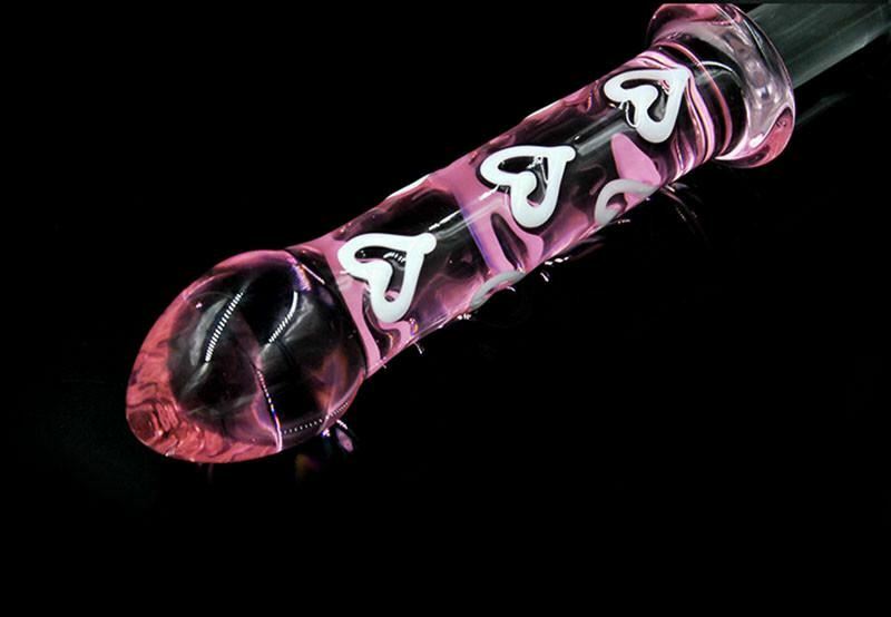 House Of Dasein Double Ended Pink Heart Glass Dildo Crystal Penis Anal Butt Plug