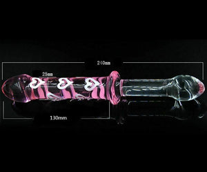 House Of Dasein Double Ended Pink Heart Glass Dildo Crystal Penis Anal Butt Plug