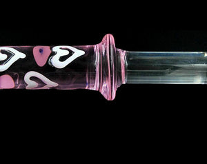 House Of Dasein Double Ended Pink Heart Glass Dildo Crystal Penis Anal Butt Plug